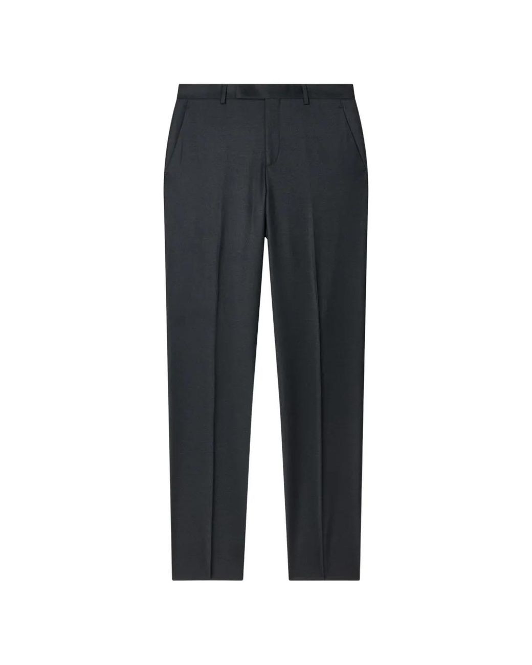 Paul Smith Black Overdyed Wool-Cashmere Flannel Trousers for men