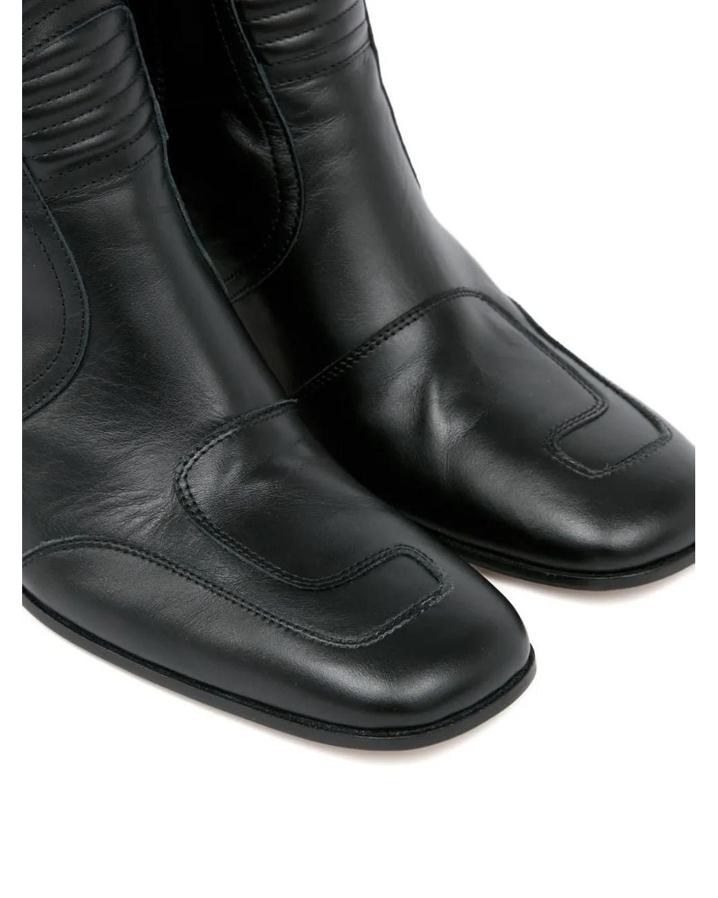 MM6 by Maison Margiela Leather Ankle Boots in Black | Lyst UK