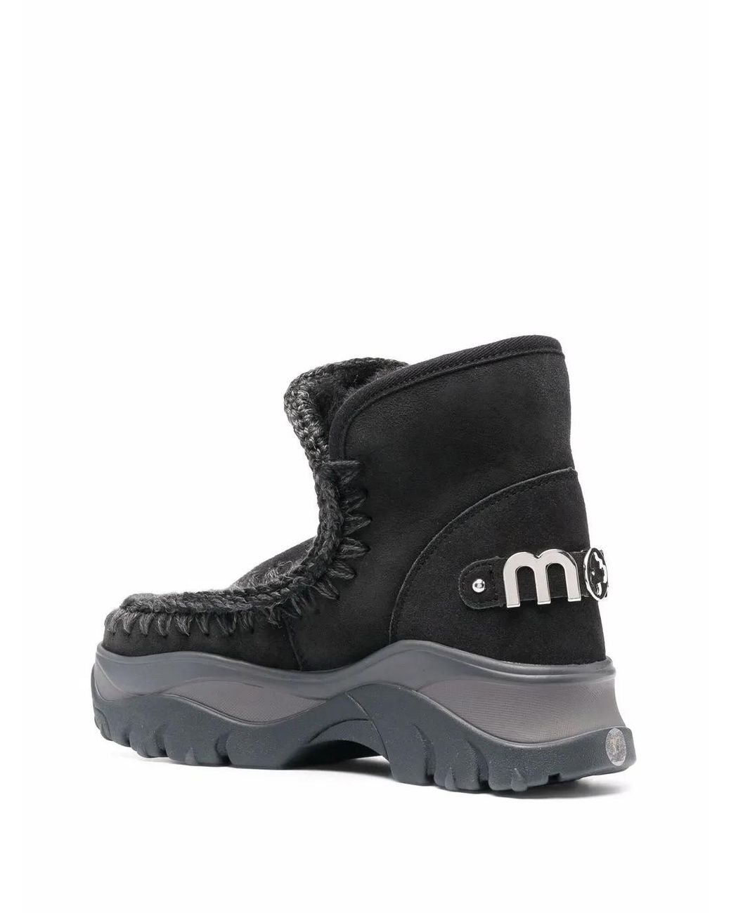 Mou Black Chunky Snow Boots