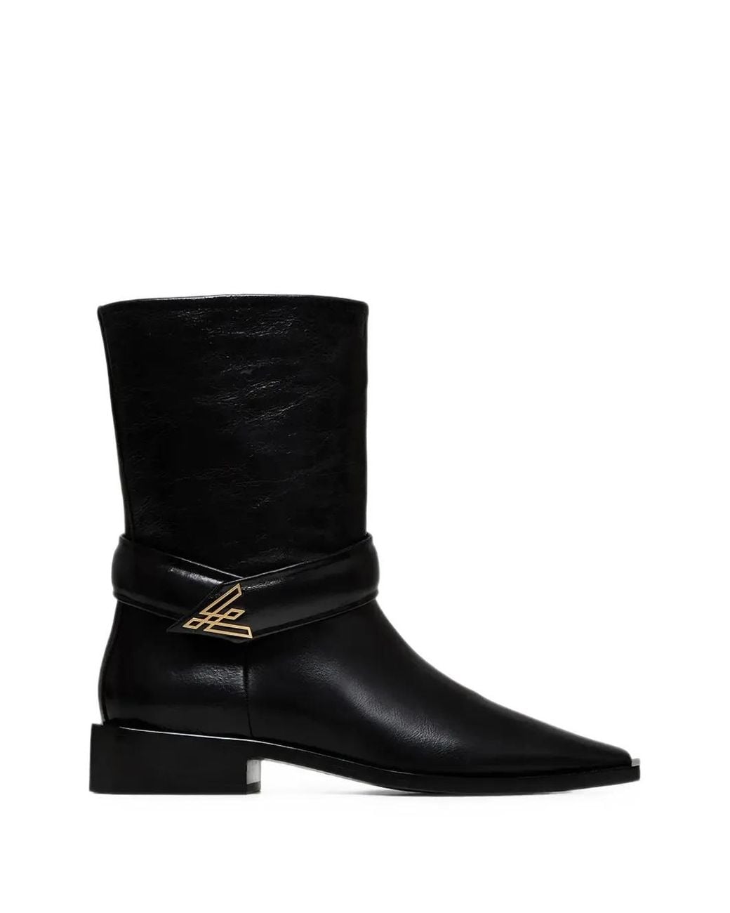 VANDA NOVAK Black Zoey Square-Toe Ankle Boots