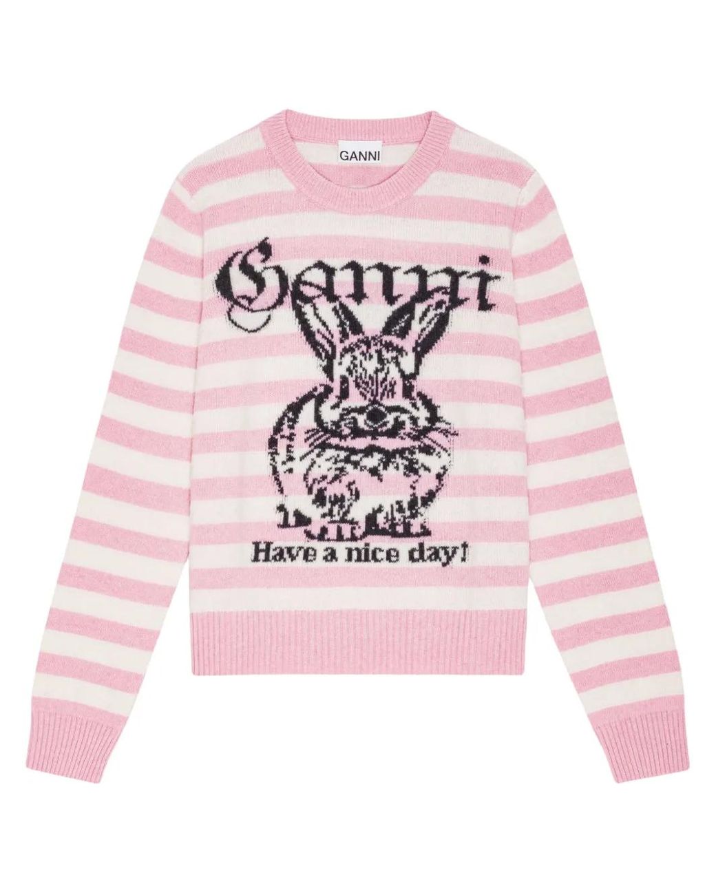 Ganni Intarsia Trui in het Pink