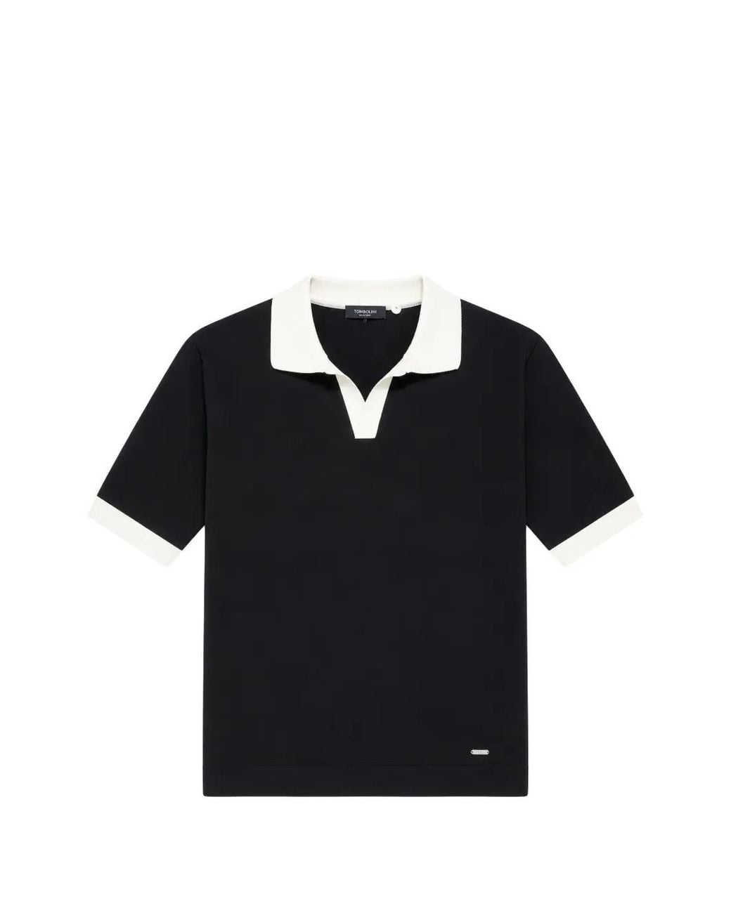 Tombolini Black Contrast-Trim Short-Sleeve T-Shirt for men