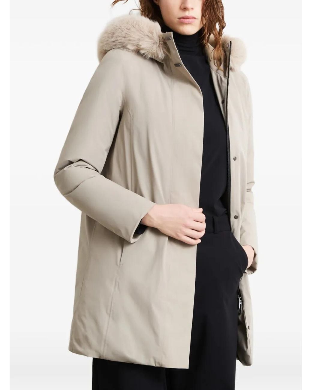 Rrd Gray Montecristo Faux-Fur Trim Coat