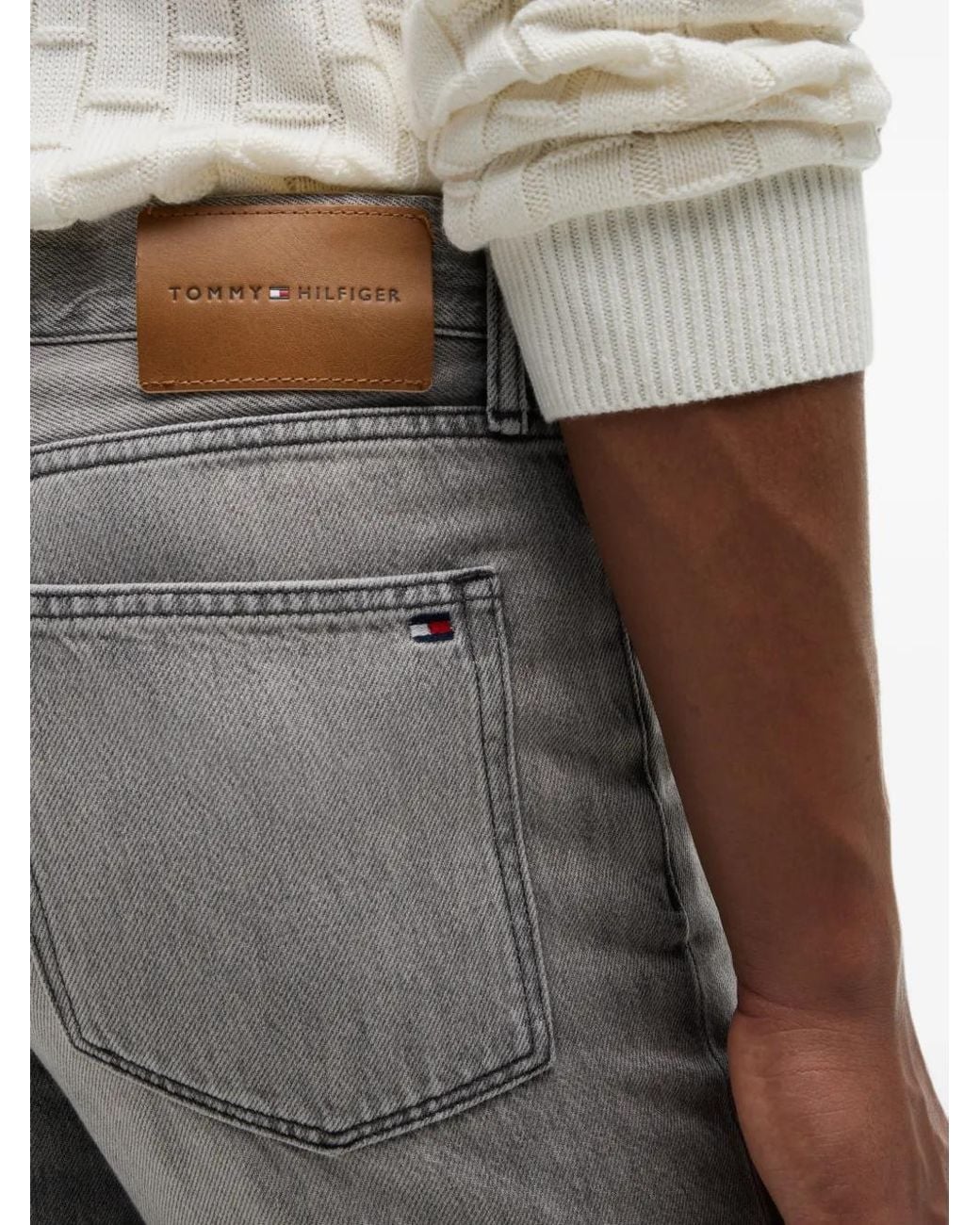 Tommy Hilfiger Gray Washed Straight-Leg Jeans for men