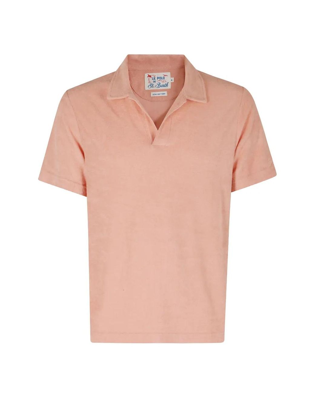 Mc2 Saint Barth Pink Jeremy Terry-Cloth Polo Shirt for men