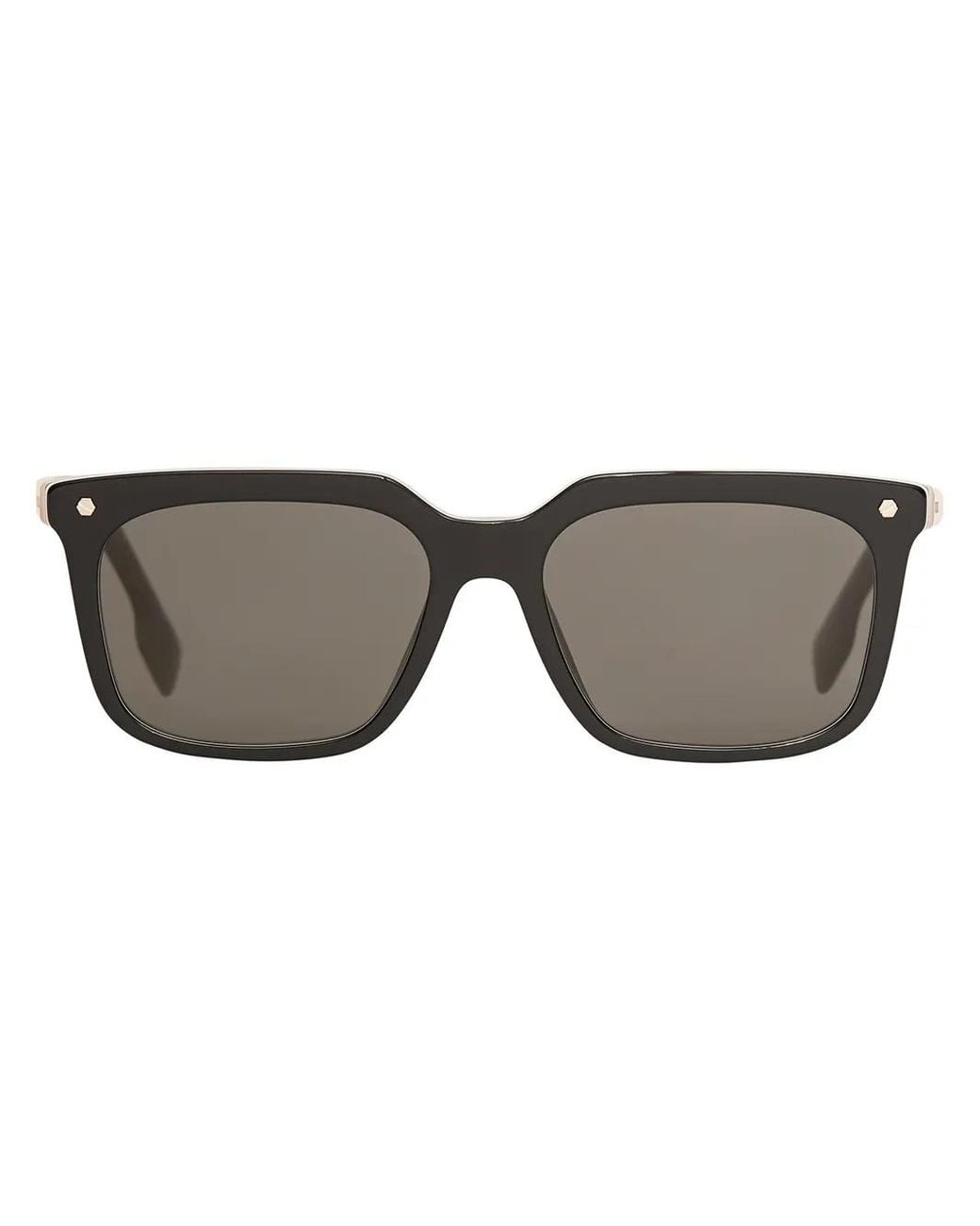 Burberry Gray Icon Stripe Sunglasses for men