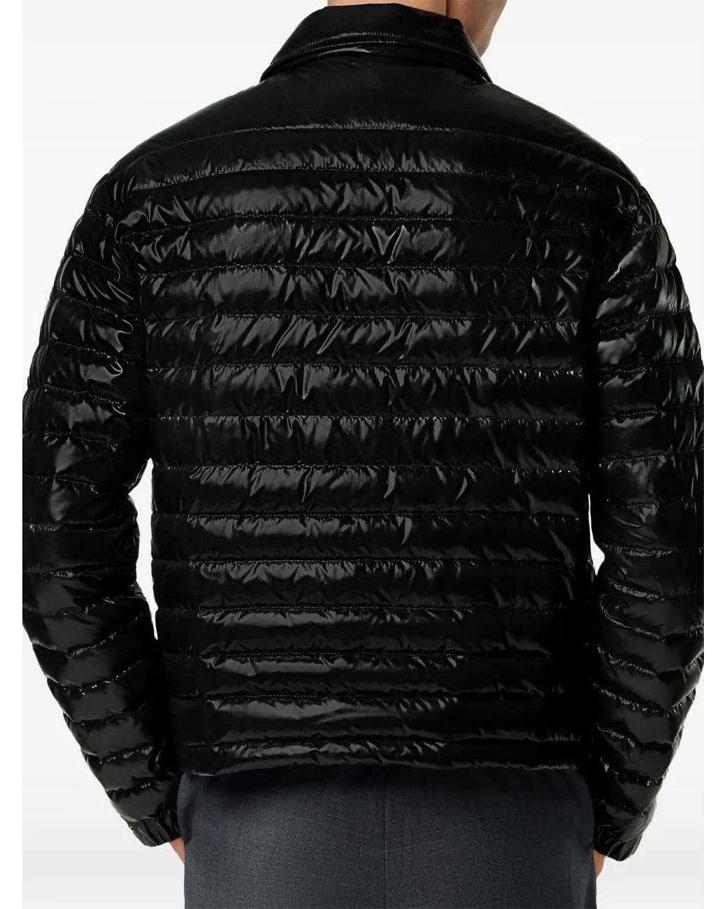 Versace Black Buttoned Quilted Jacket for men