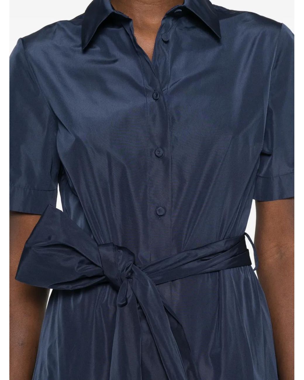 P.A.R.O.S.H. Blue Robe Longue À Détail Noué