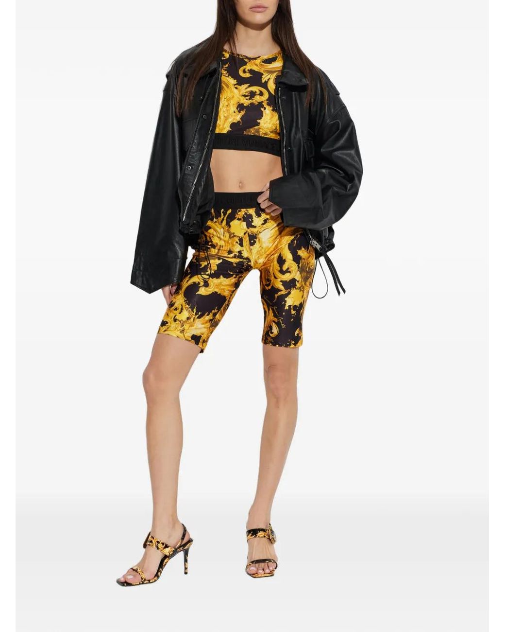 Versace Jeans Couture White Fondo Emily Patterned Sandals