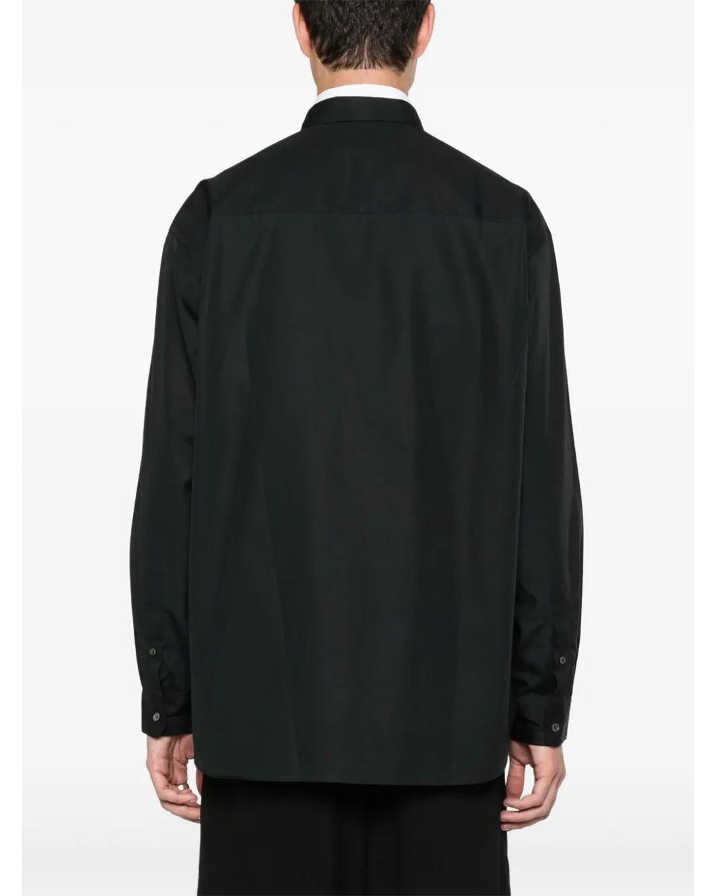 Comme des Garçons Black Embroidered-Logo Cotton Shirt for men