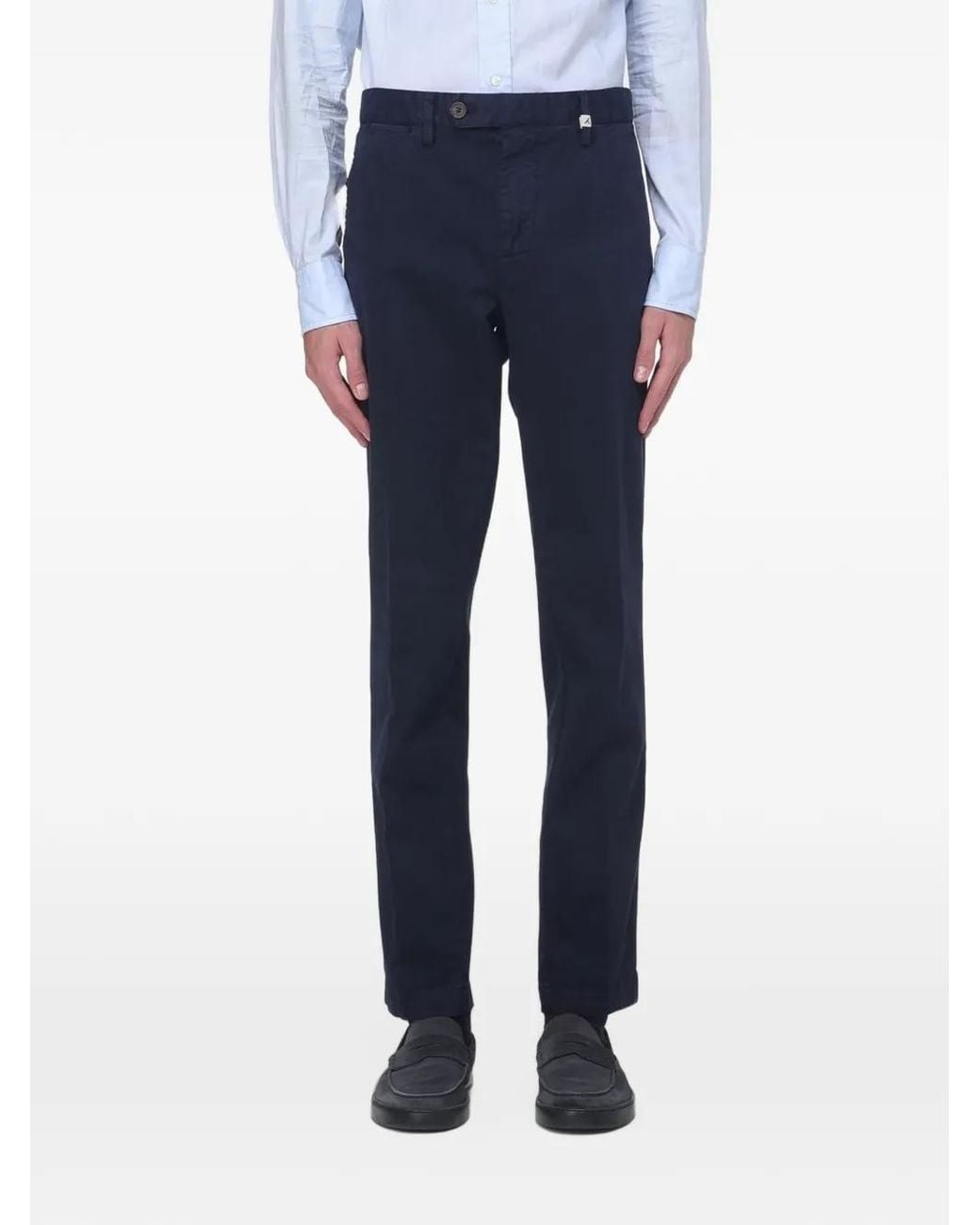 Myths Blue Straight-Leg Chino Trousers for men