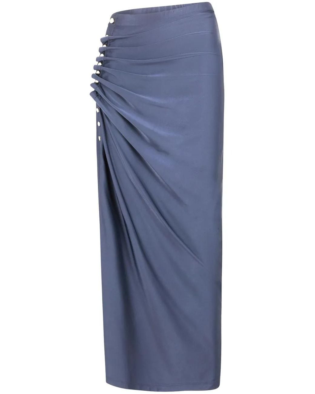 Rabanne Blue Draped-Detail Skirt