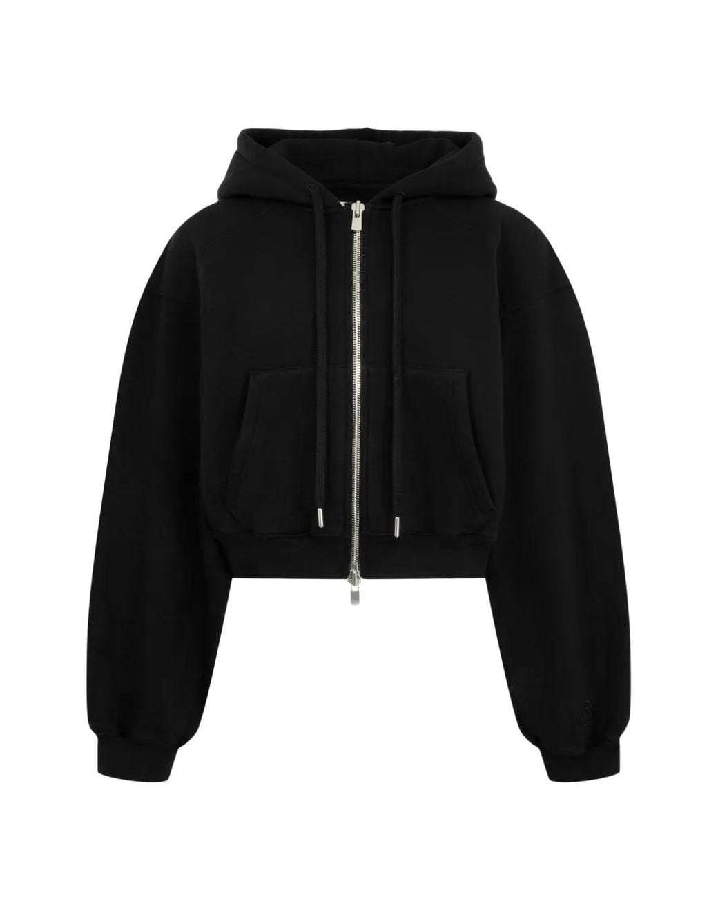 RÙADH Black Augustine Cropped Hoodie
