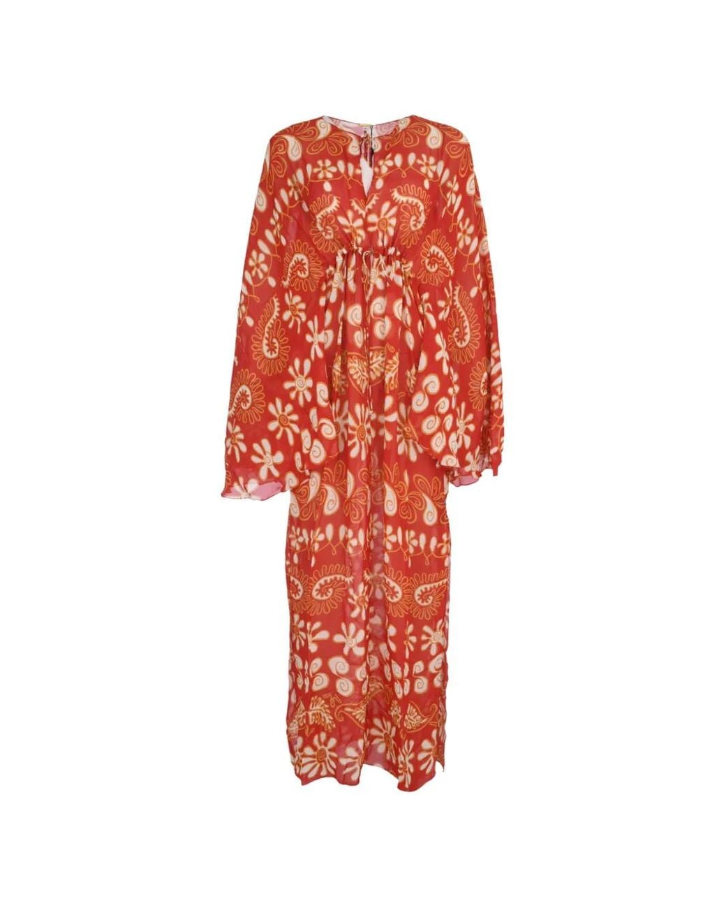 Cala De La Cruz Abstract-Print Flared-Sleeve Kaftan