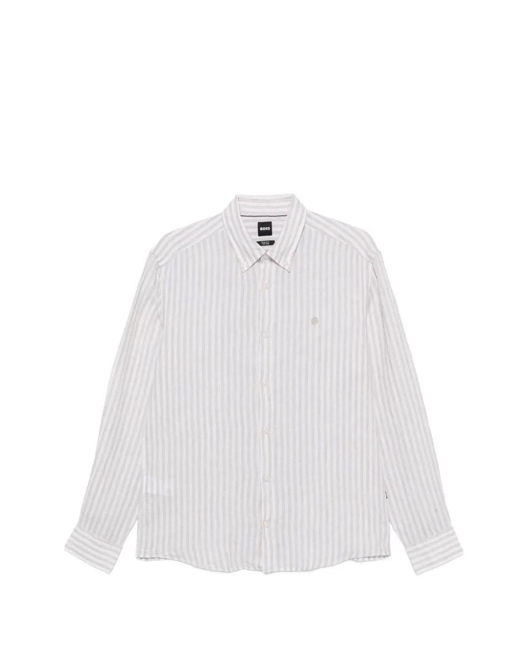 Boss White Regular-Fit Shirt for men