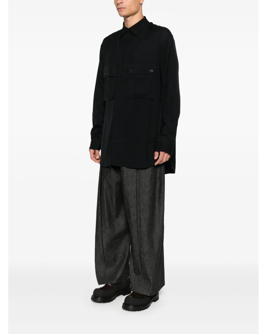 Y-3 Black Buttoned Pocket Shirt for men