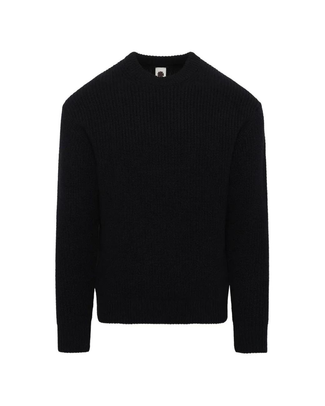 vowels Black Ribbed-Knit Sweater for men