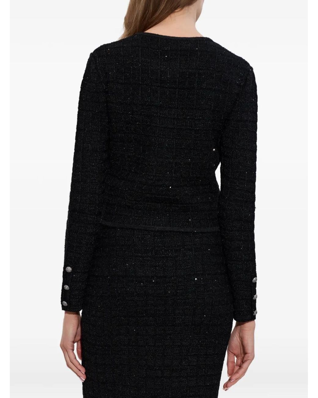 Alessandra Rich Black Buttoned Embellished Jacket