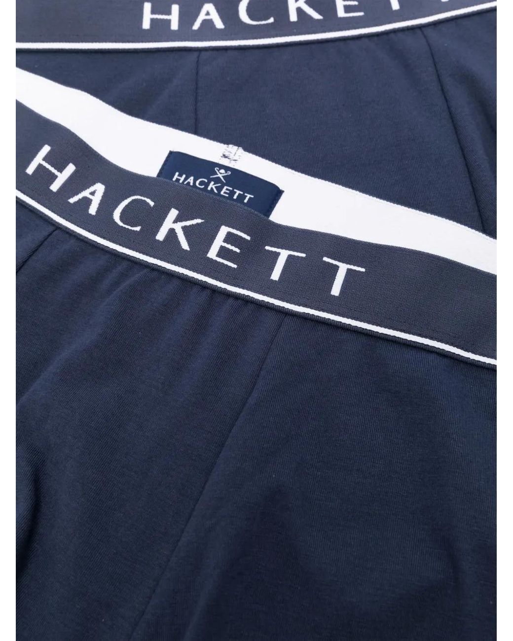 Hackett Blue Logo-Waistband Cotton Briefs (Pack Of Three) for men