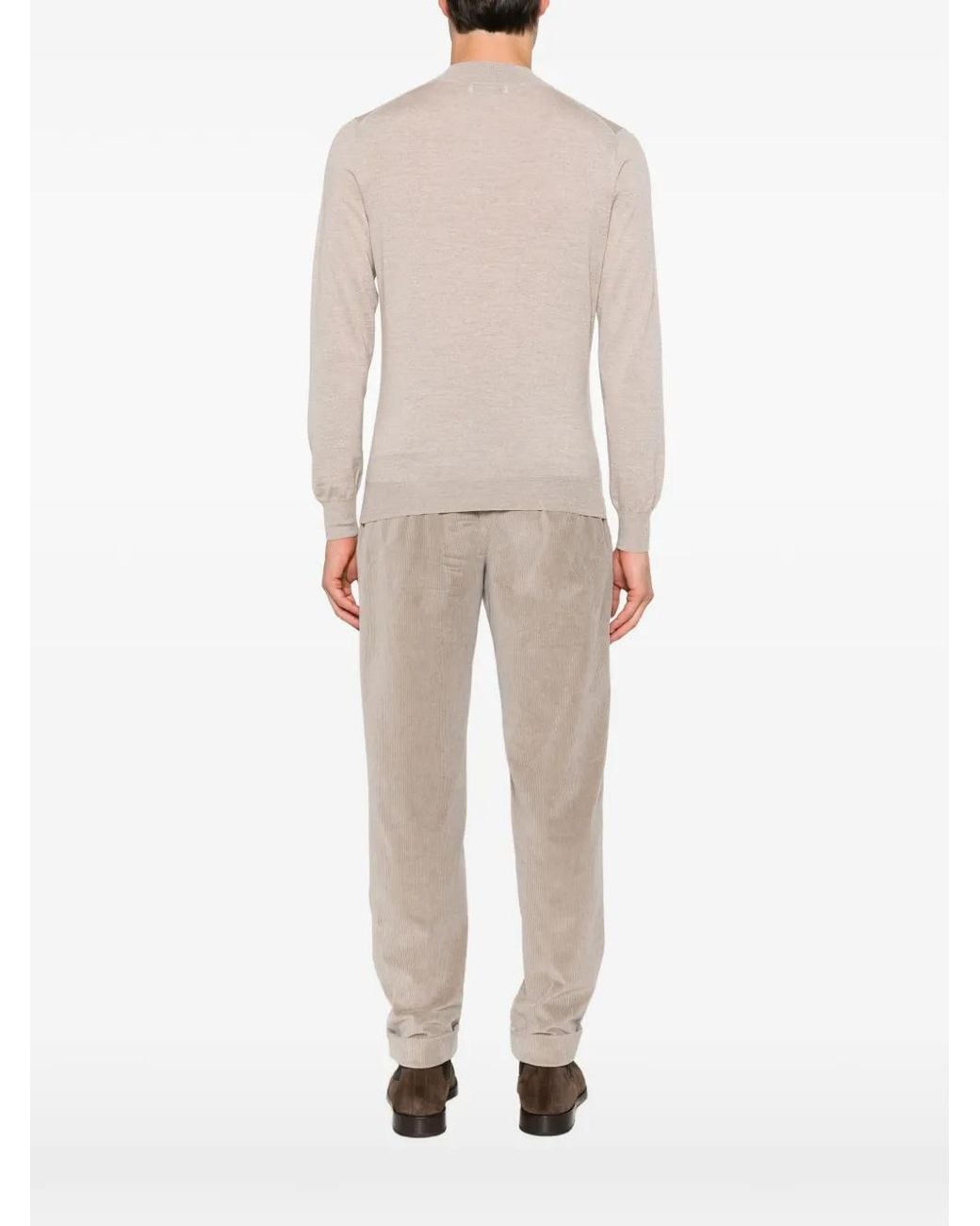 Gran Sasso Natural Mock-Neck Sweater for men
