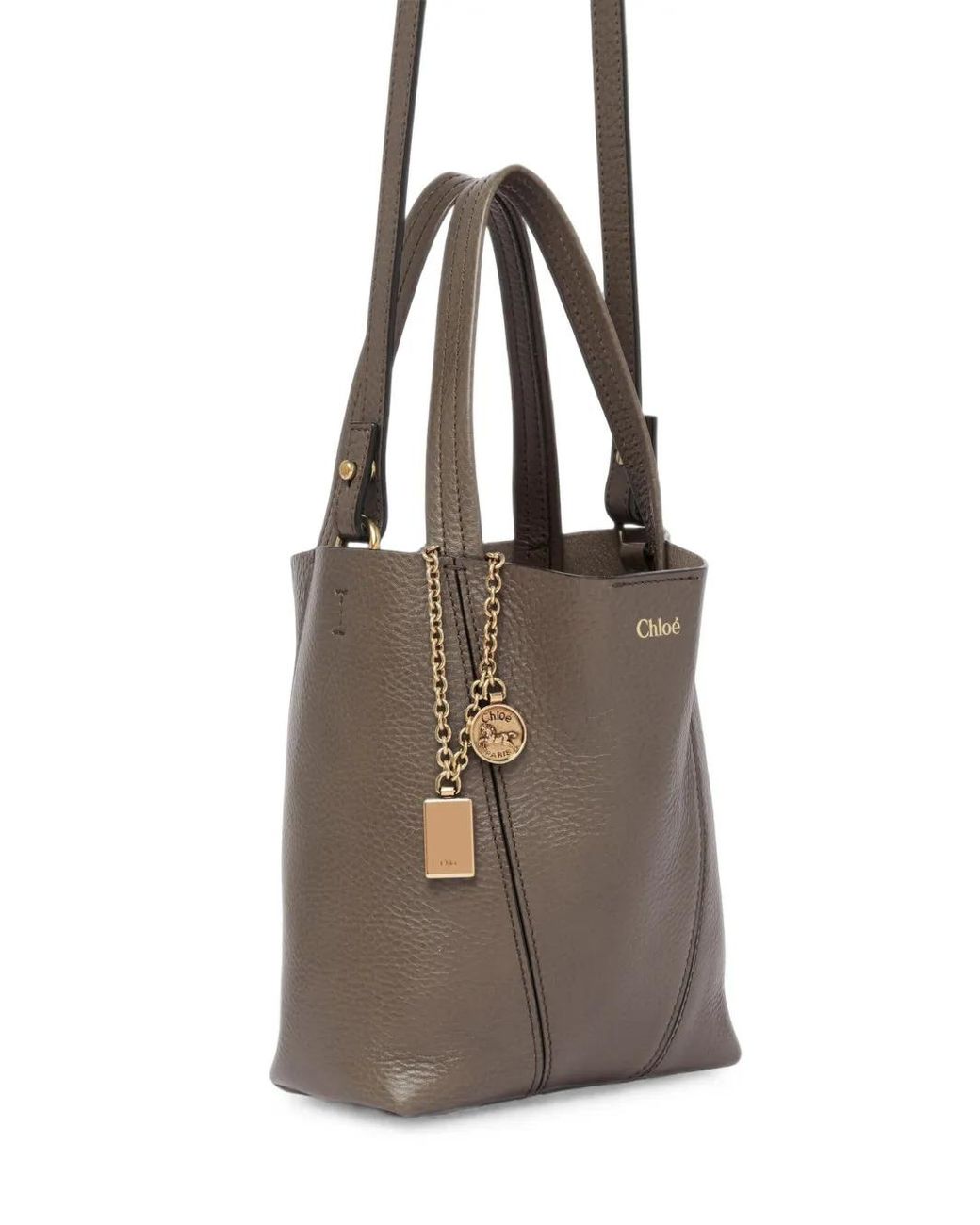 Borsa Tote Spin Piccola di Chloé in Brown
