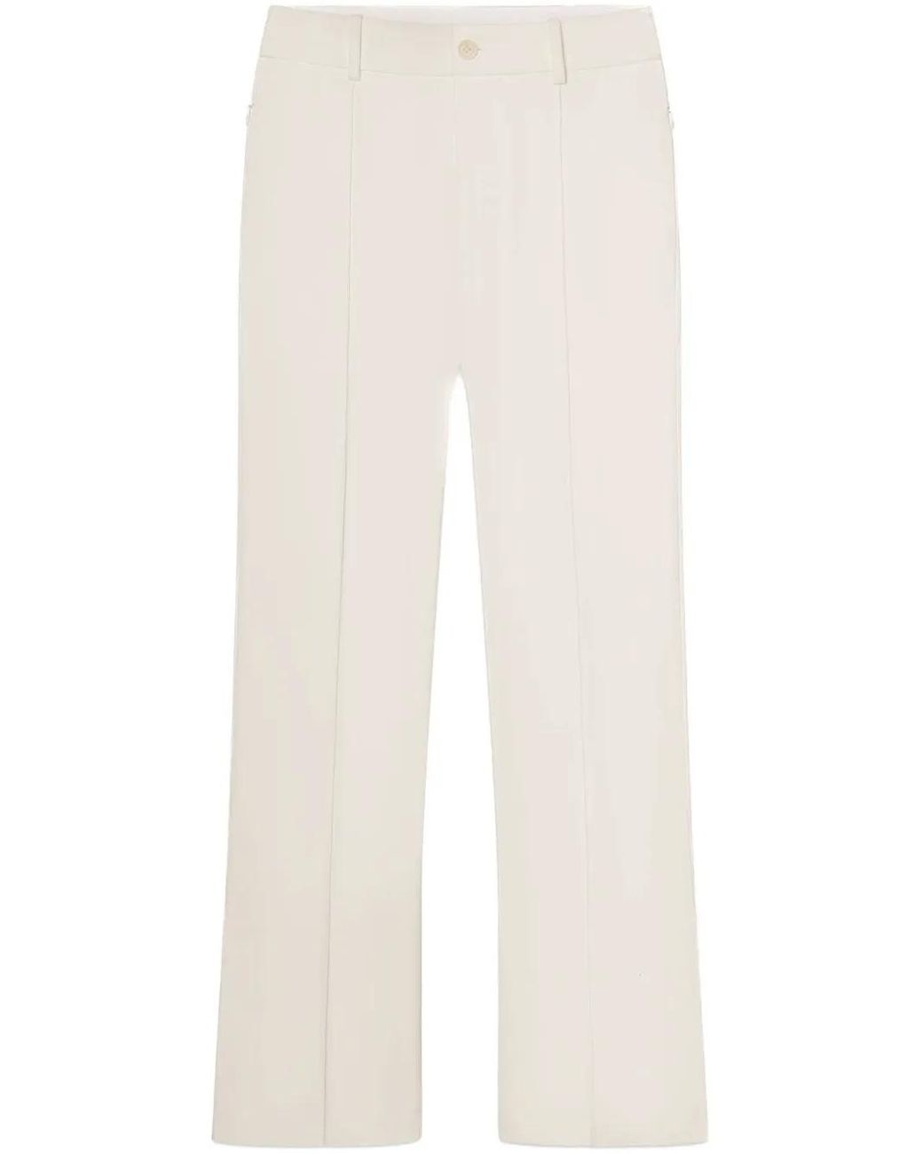 FRAME White Cropped Flared Trousers