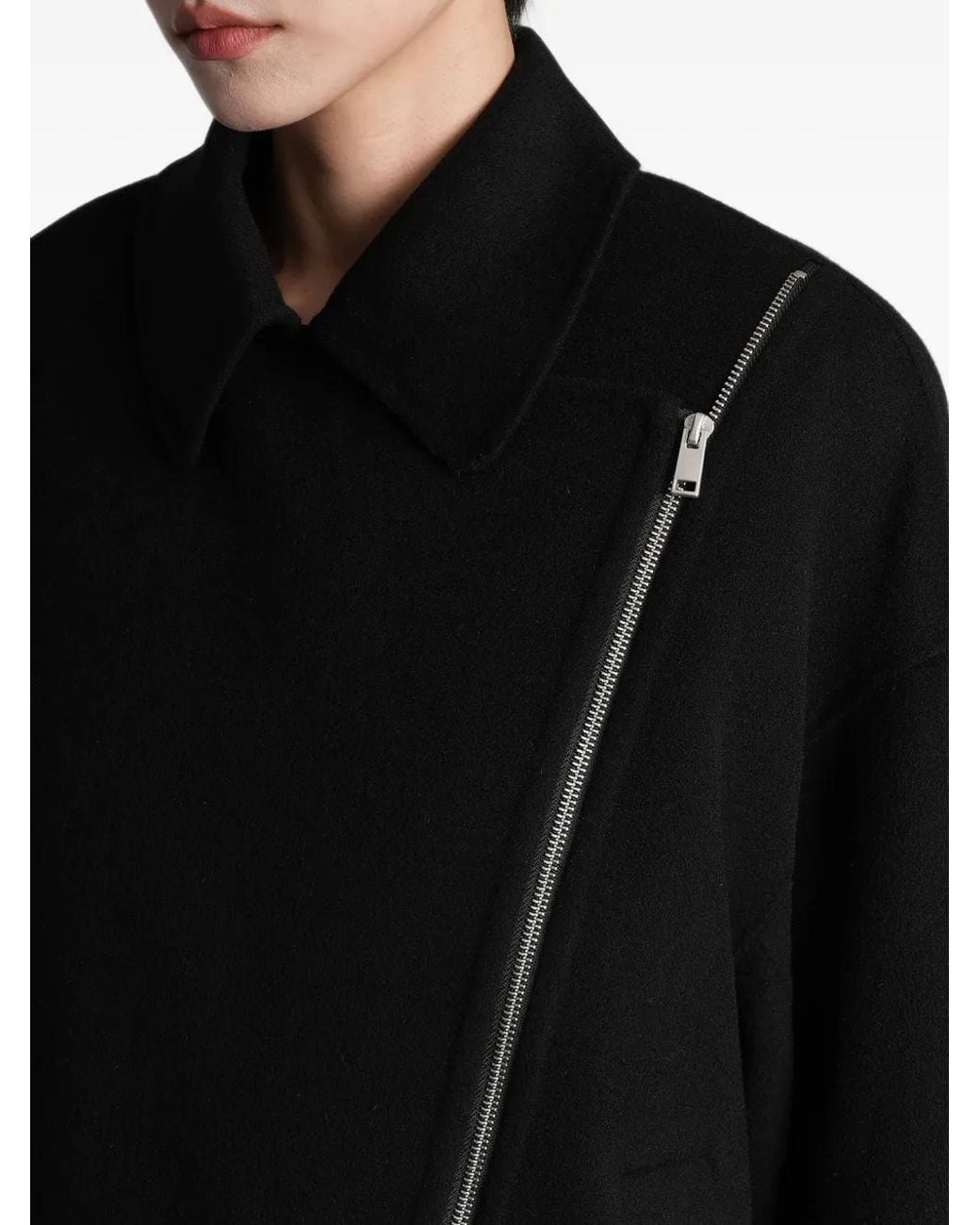 IRO Black Ampstack Asymmetric Zip-Fastening Jacket