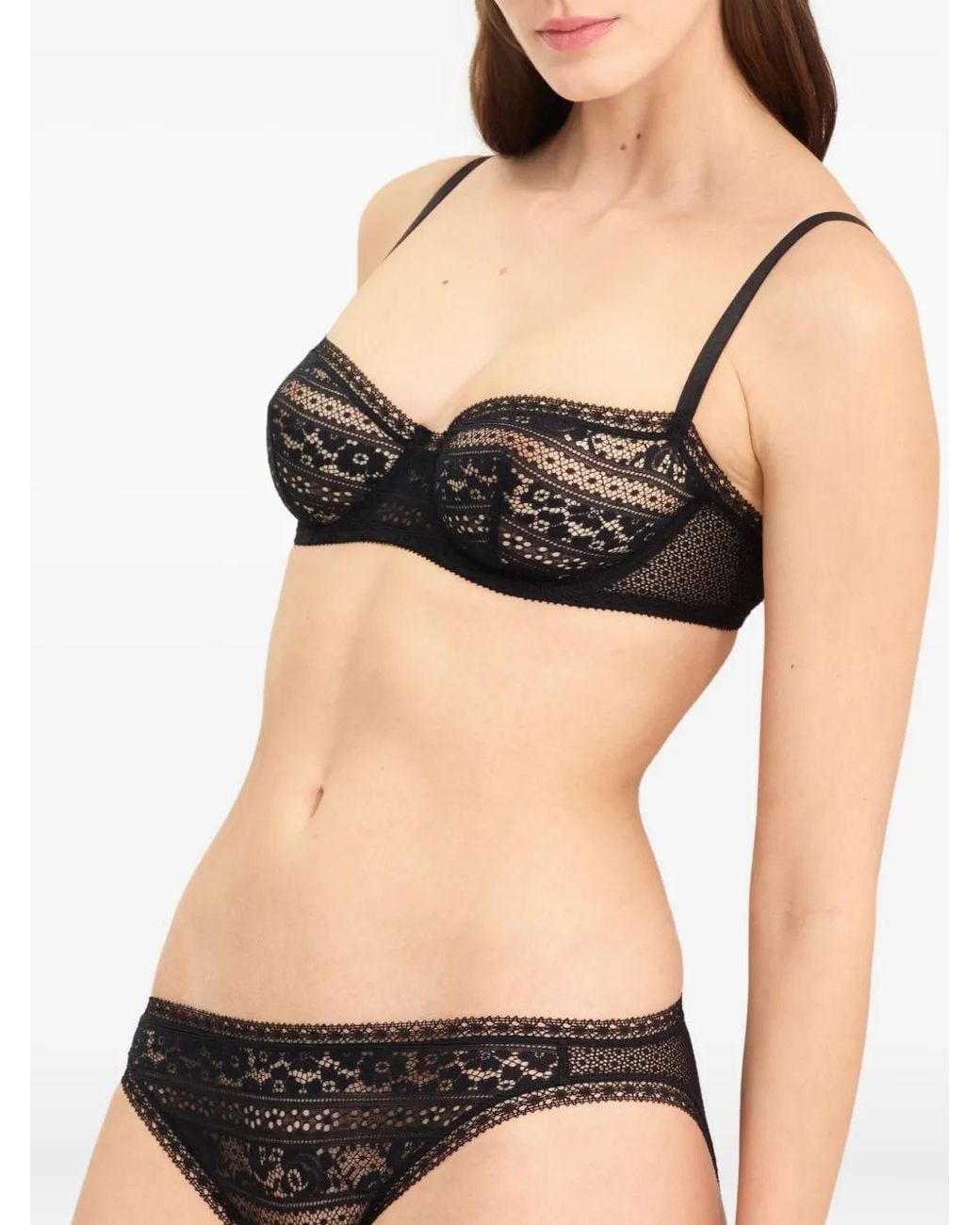 Eres Black Evidence Lace Demi-Cup Bra