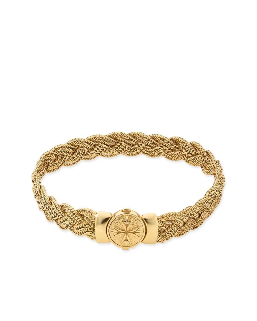 Emanuele Bicocchi Metallic Diamond-Cut Flat Braided Bracelet