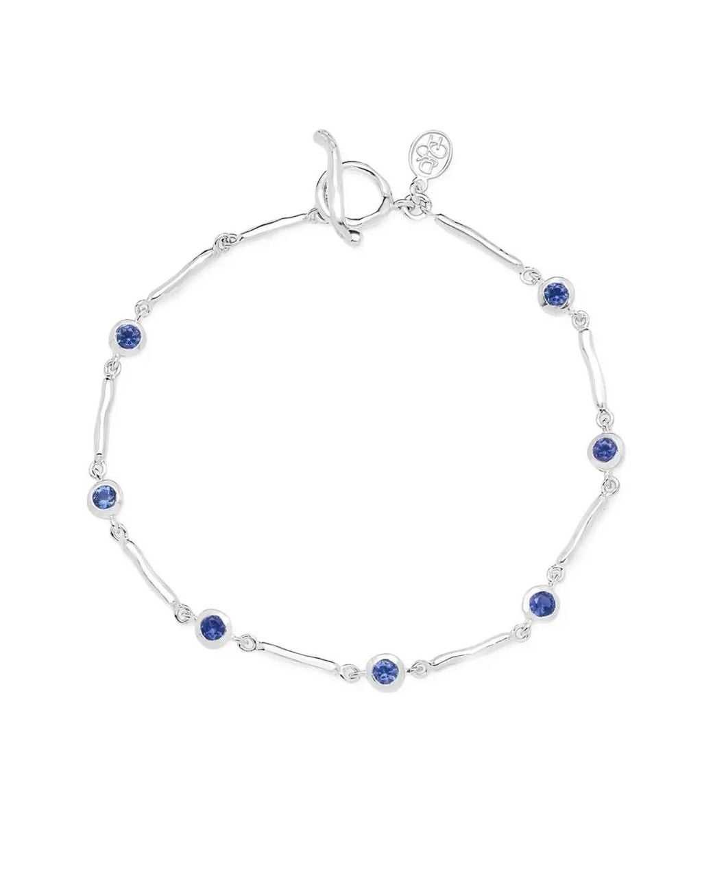 Dower & Hall White Sapphire Dewdrops Link Bracelet
