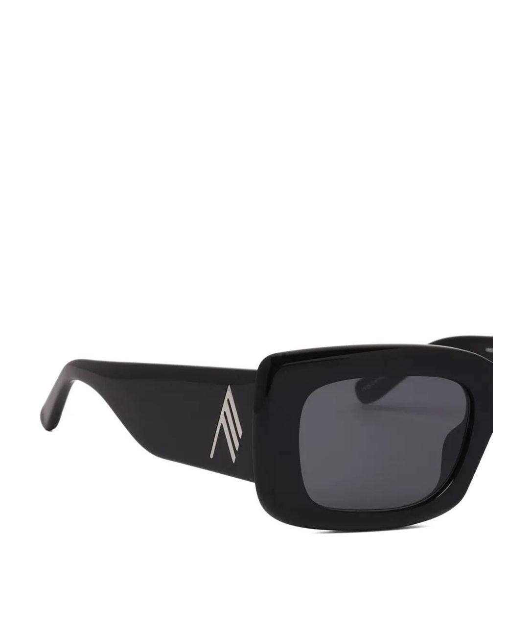 The Attico Black Logo-Plaque Rectangle-Frame Sunglasses