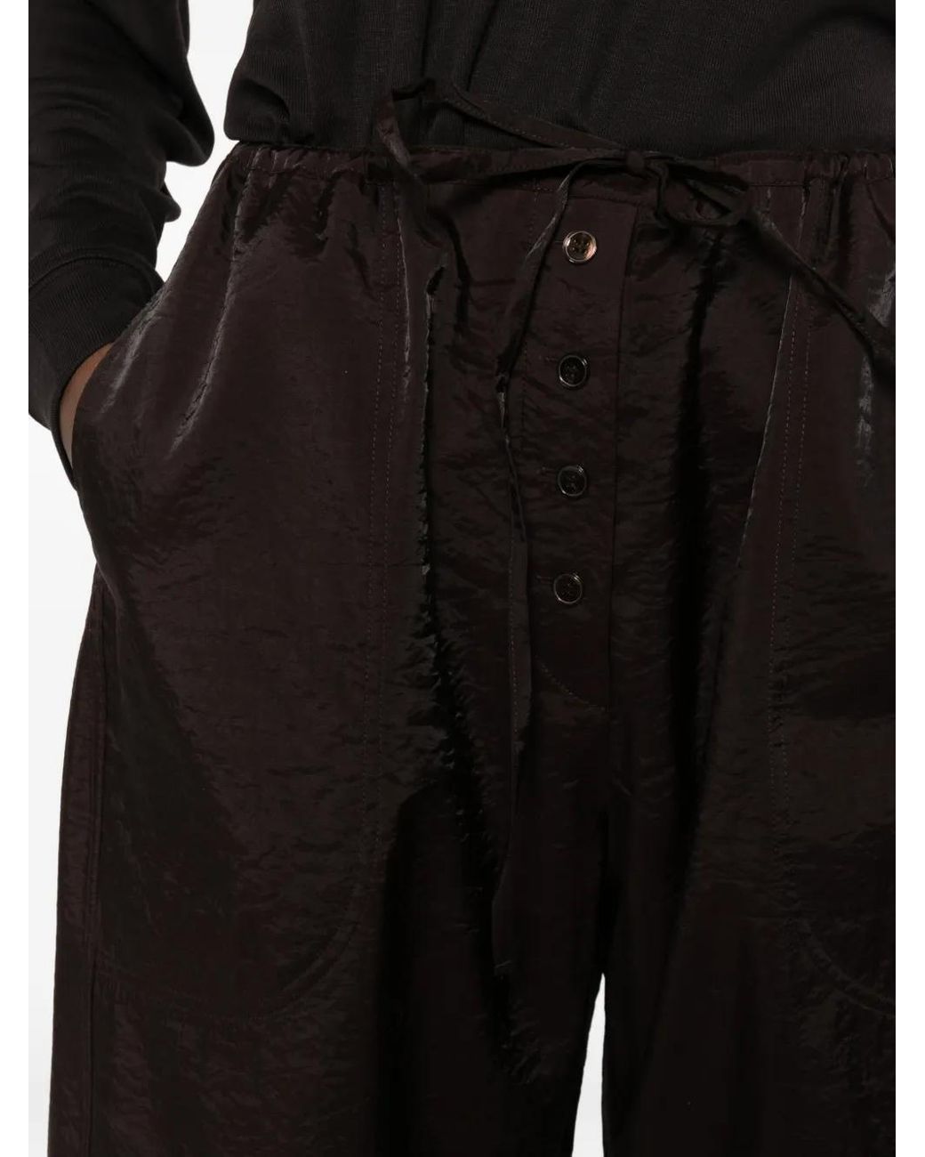 Studio Nicholson White Hera Button Tie Trousers