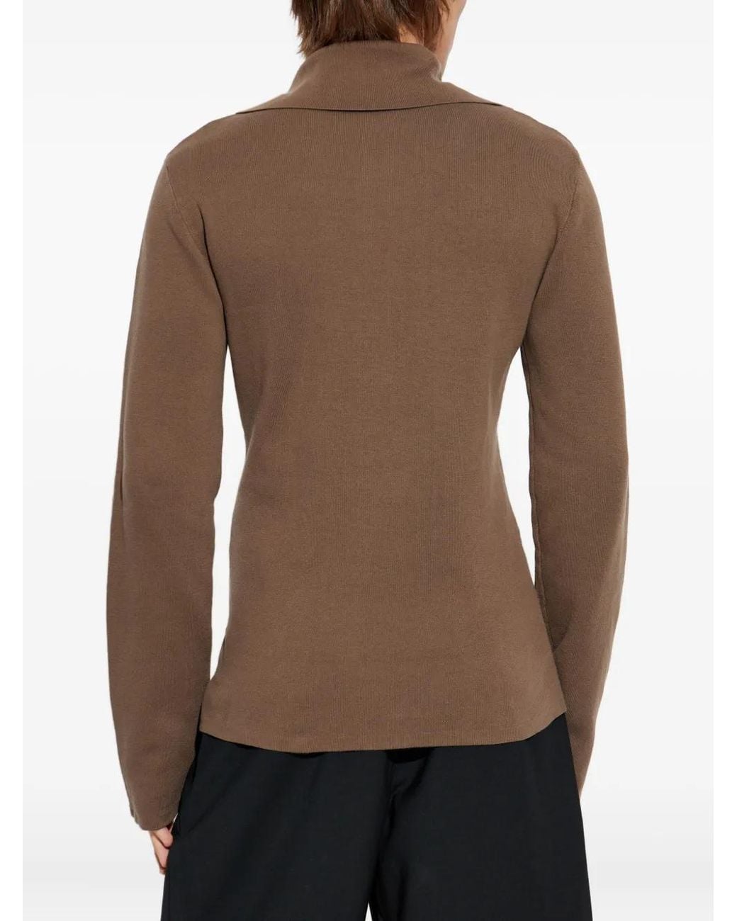 Entire studios Brown Zip-Up Collared Sweater for men