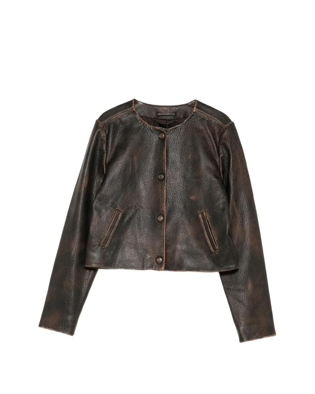 Cynthia Rowley Brown Veste Winona En Cuir