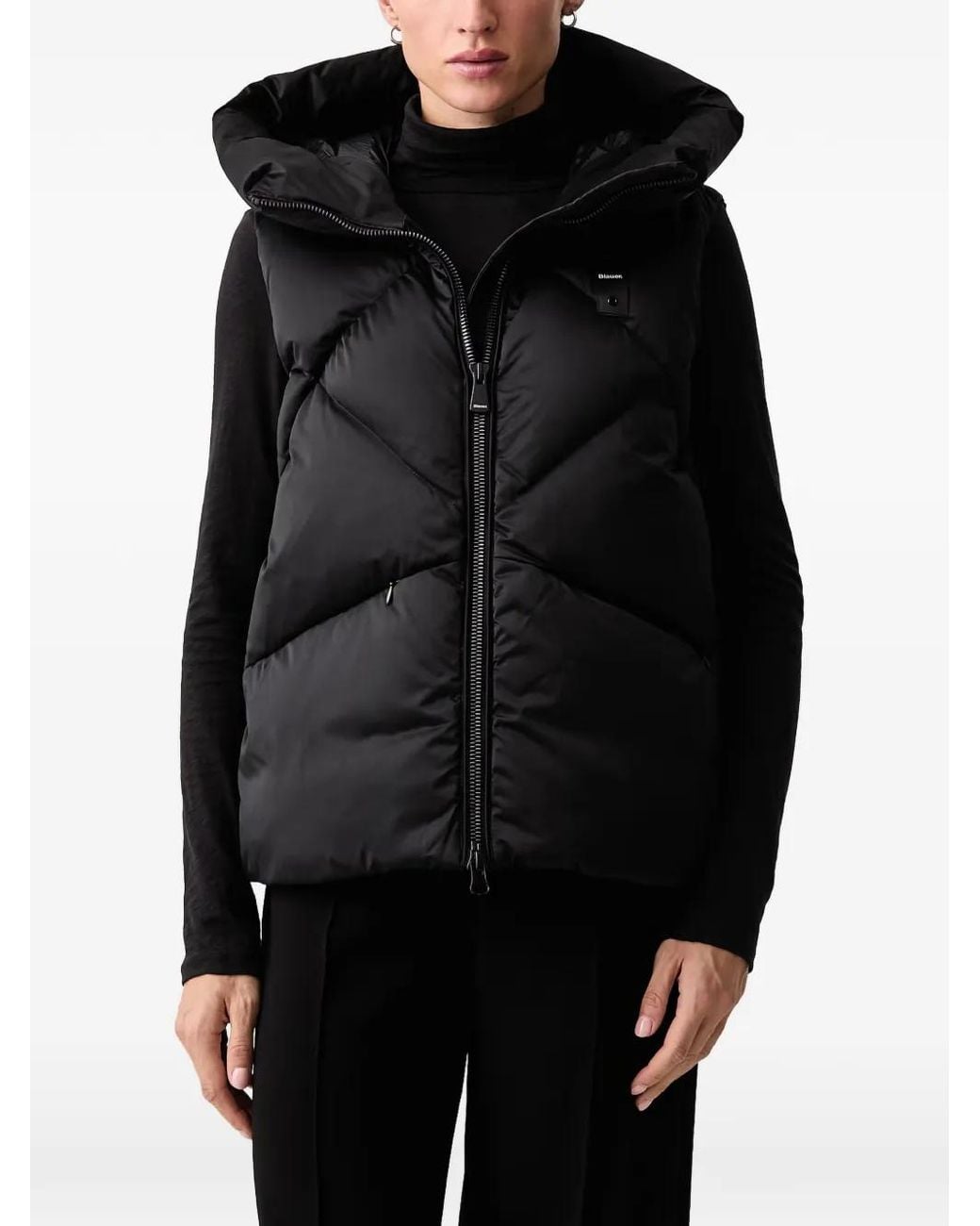 Blauer Black Quilted Hooded Gilet