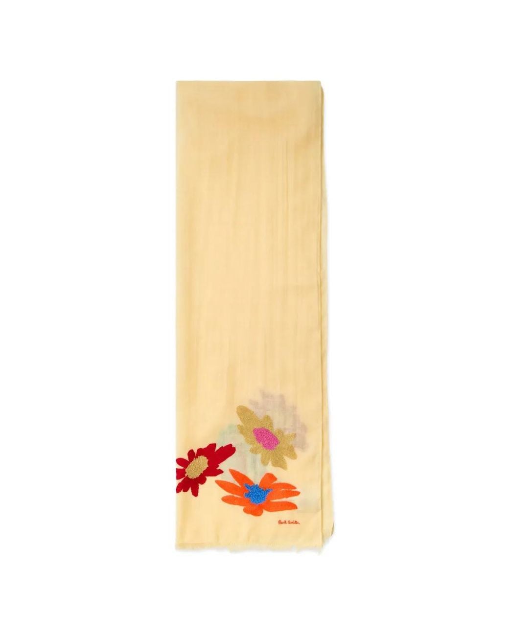Paul Smith White Floral-Print Scarf