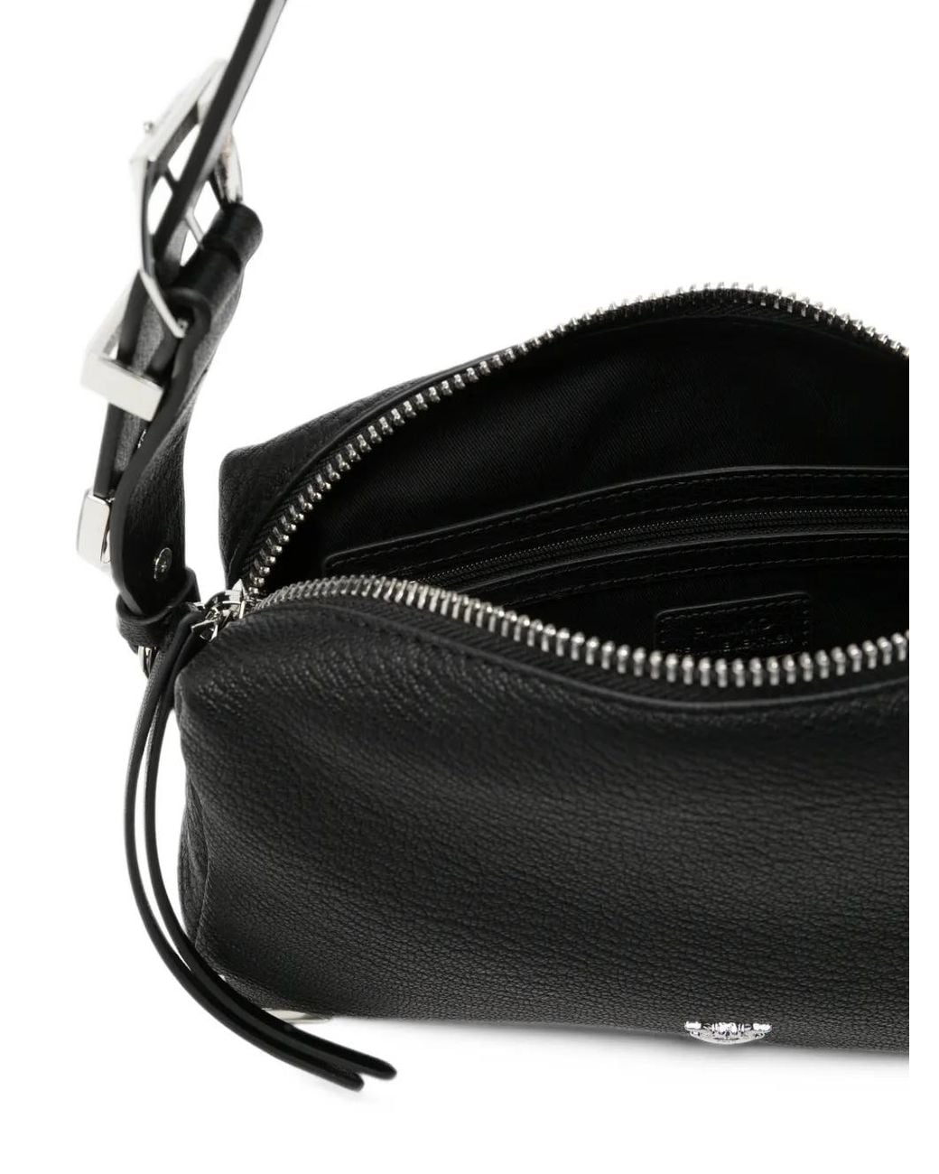 Pinko Black Medium Boston Grained-Leather Shoulder Bag