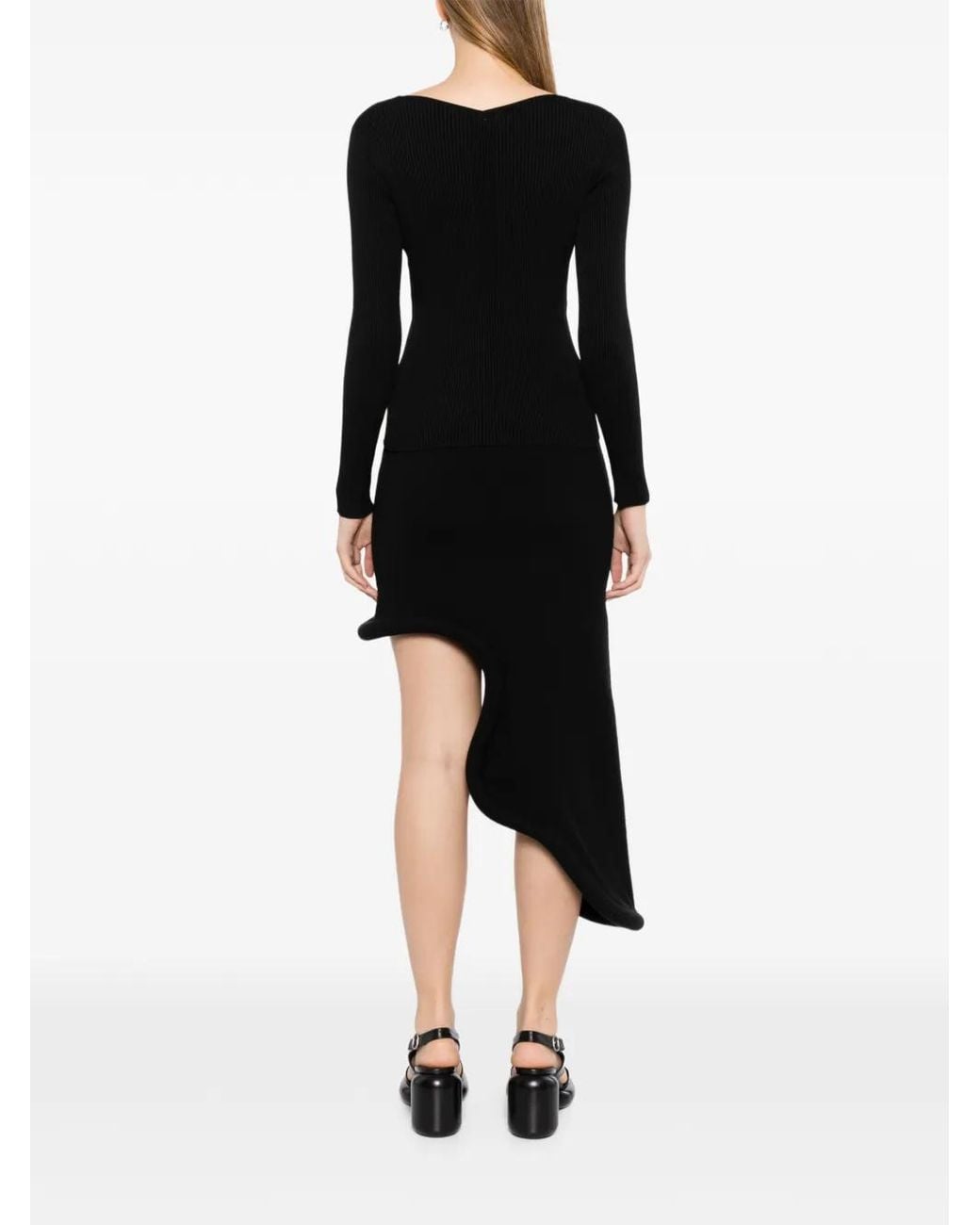 CFCL Black V-Neck Long-Sleeve Top
