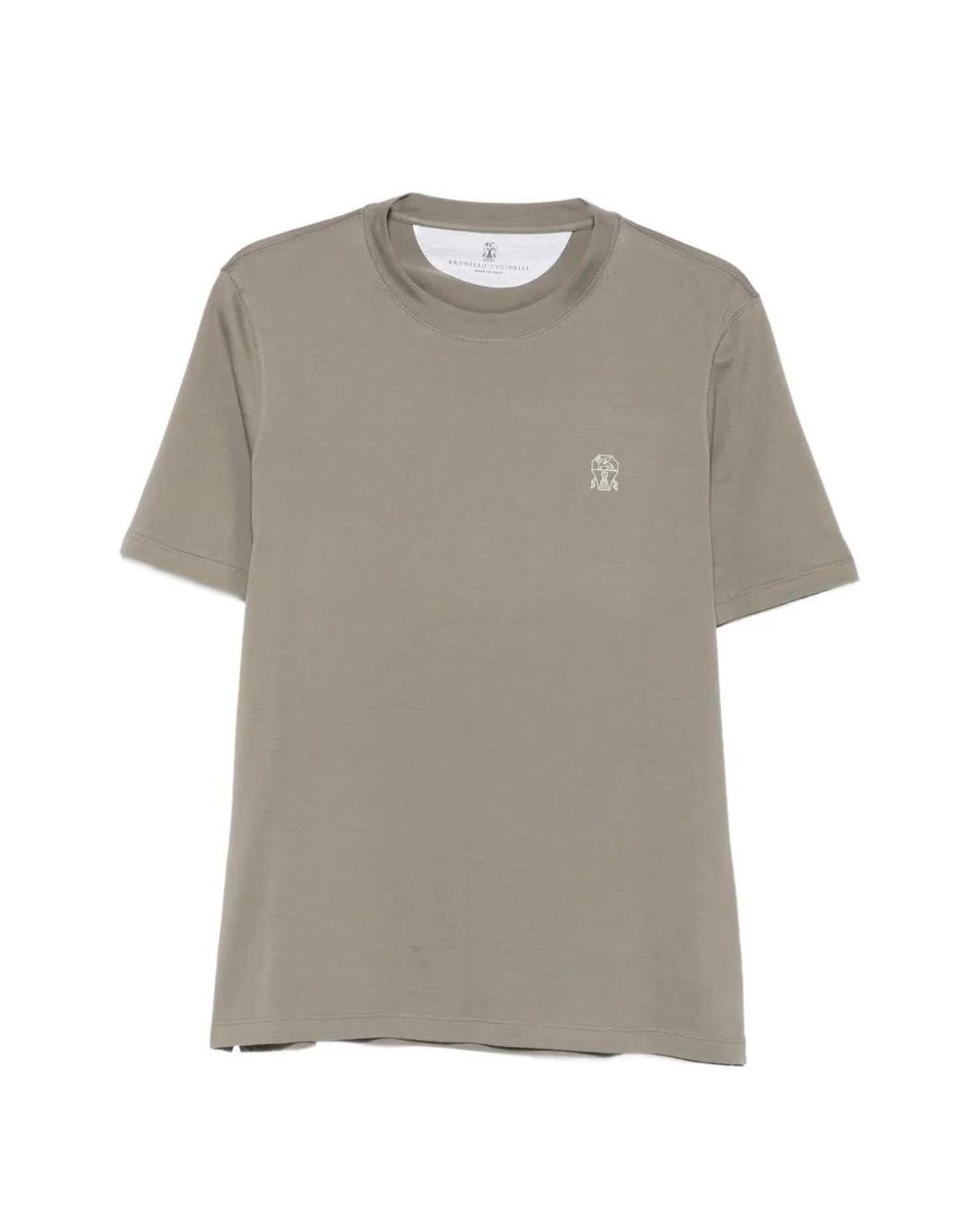 Brunello Cucinelli Gray Logo-print T-shirt for men