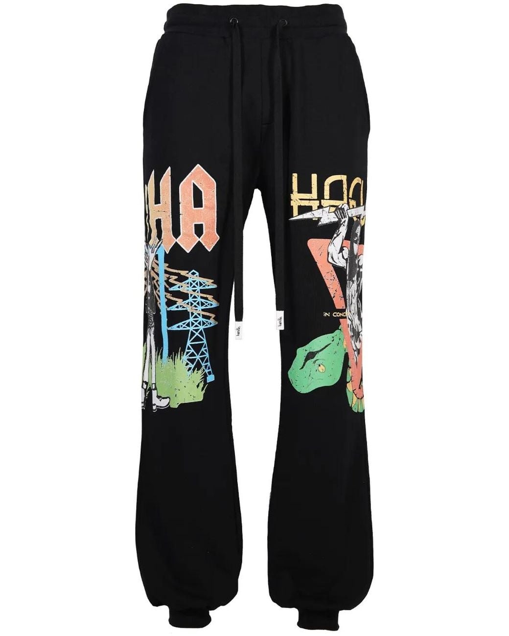 Haculla Black Crow Royale Wide-Leg Track Pants for men