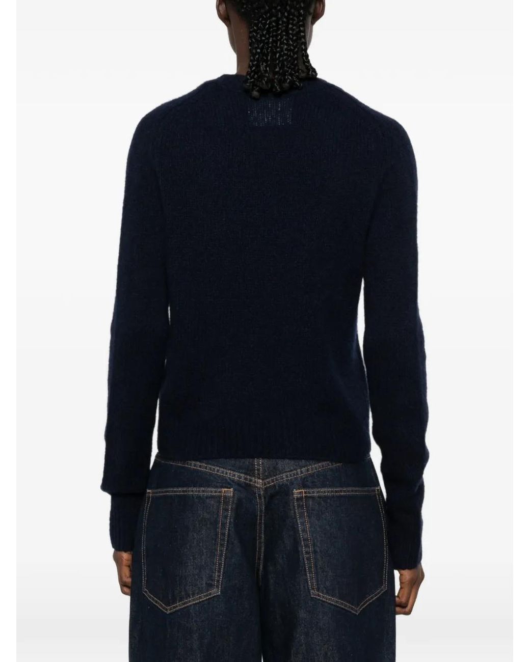 Lisa Yang Blue Ribbed-Knit Sweater