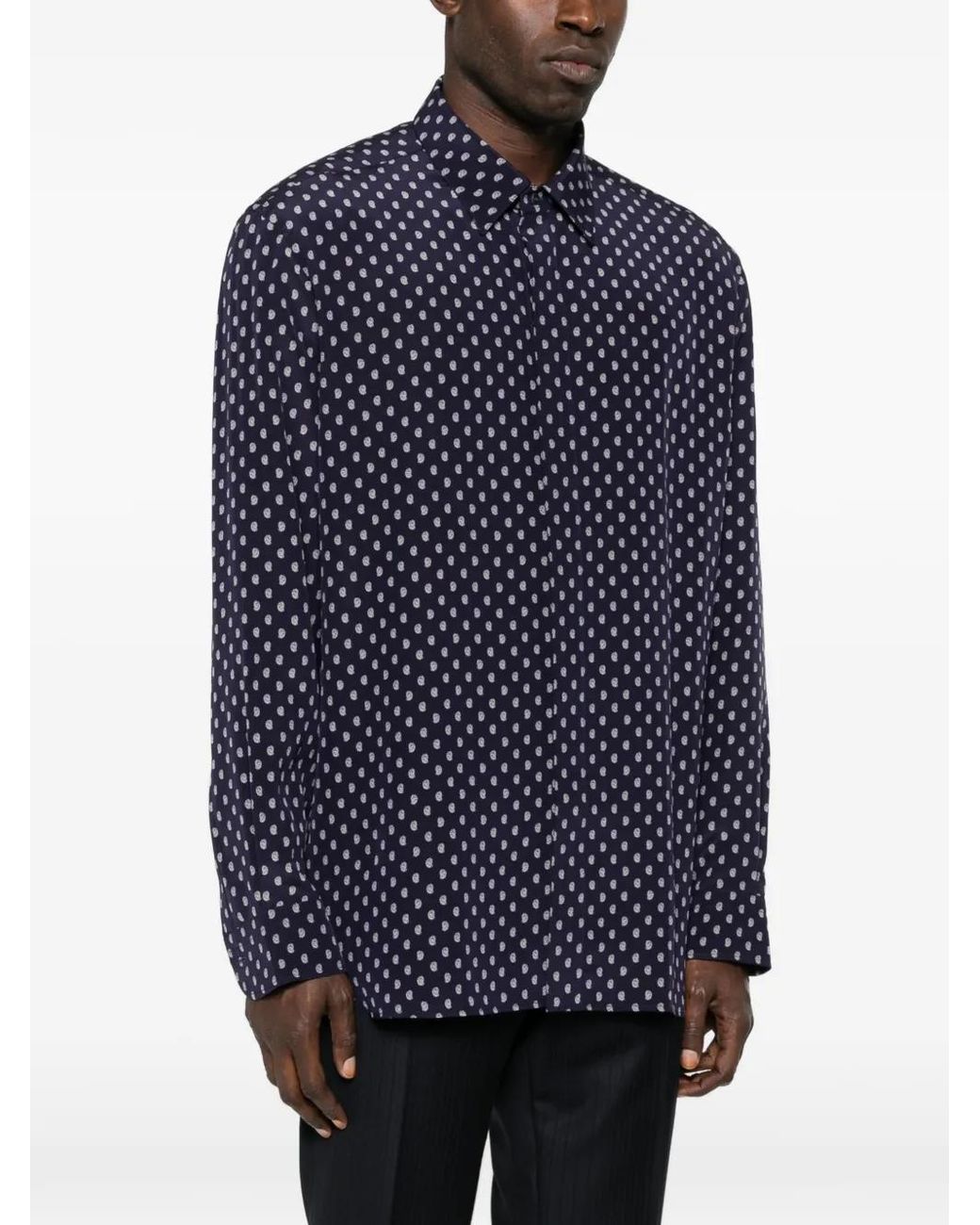 Tom Ford Blue Paisley-Pattern Shirt for men