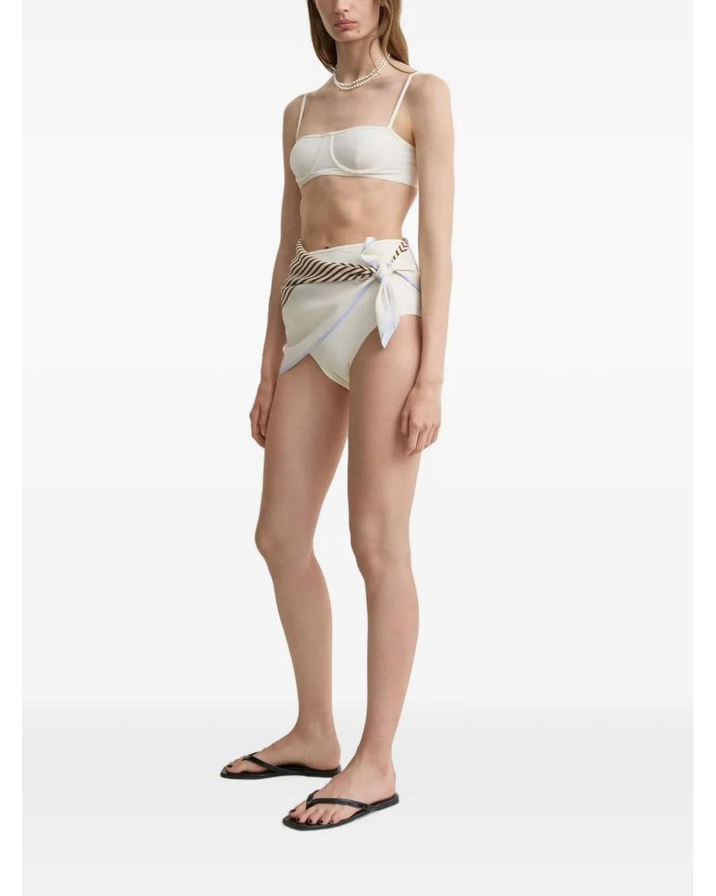 Totême White Balconette Bikini Top Ecru