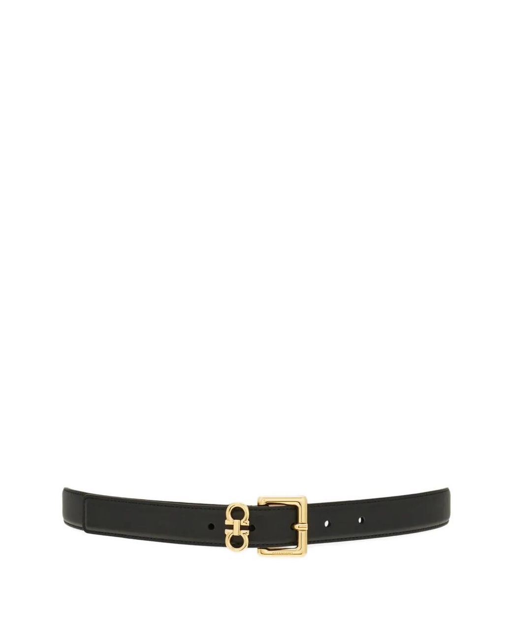 Ferragamo White Double Gancini Leather Belt