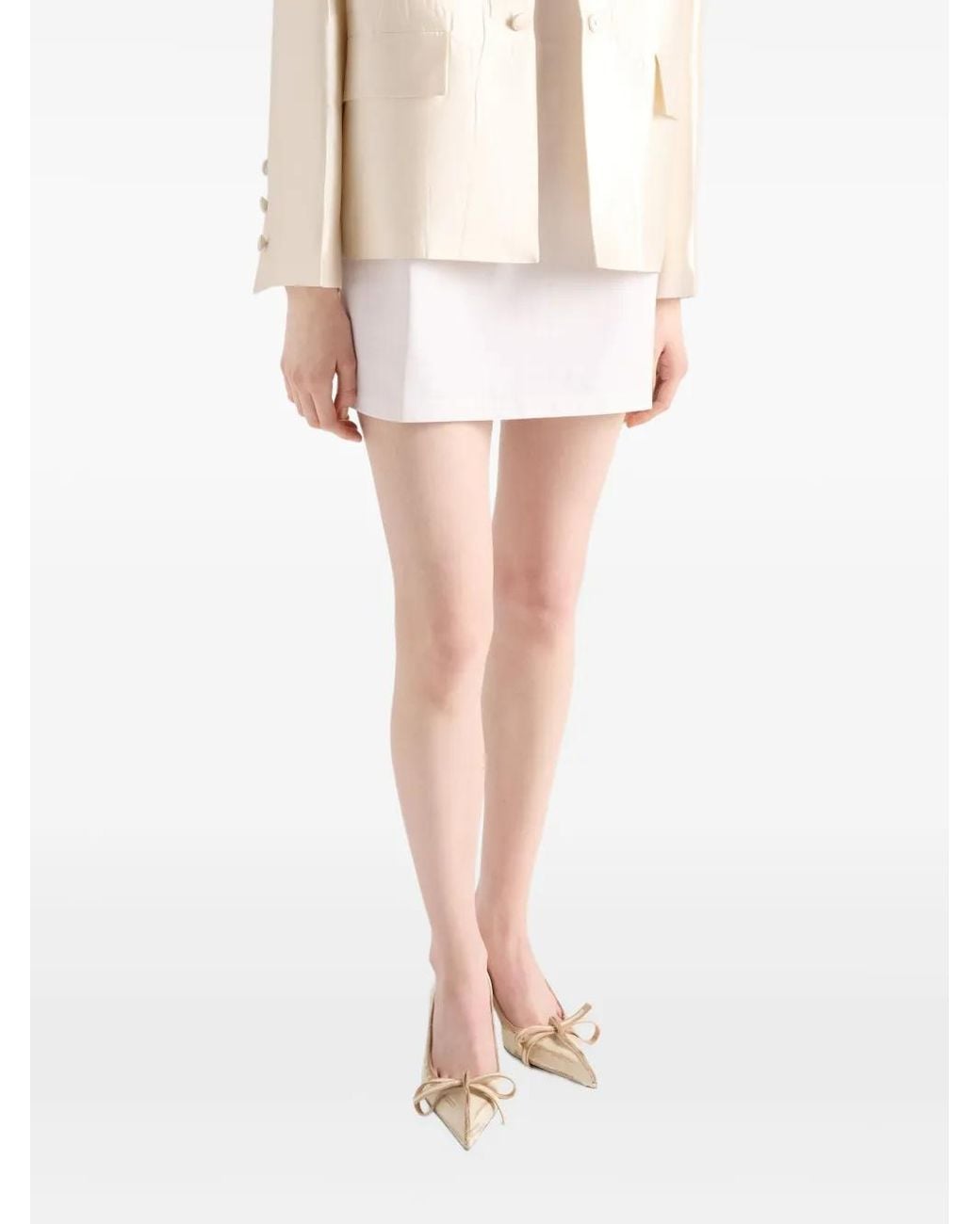 Chaqueta Con Bolsillos De Solapa Prada de color Natural