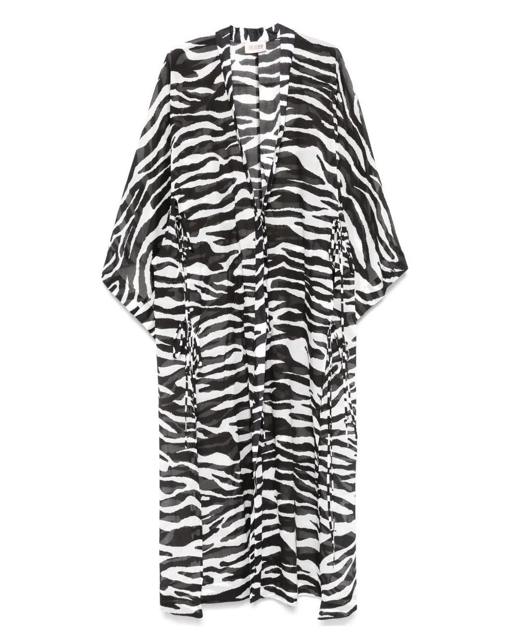 水着・ビーチグッズその他 The Attico Zebra beach cover-up in stretch fabric the-attico-black-Zebra-Print-
