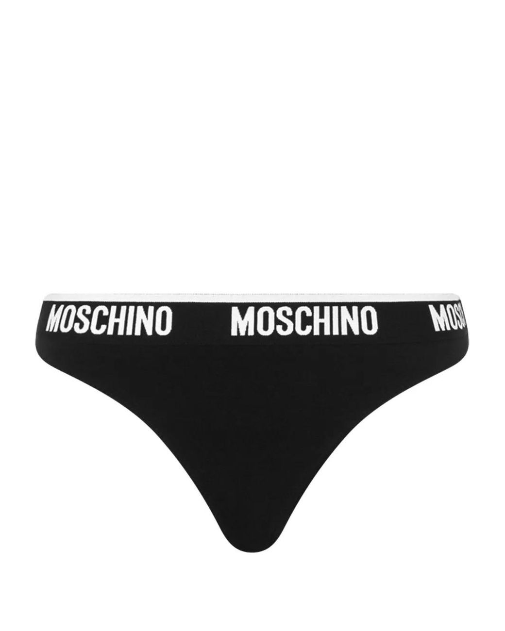 String Bicolore À Taille À Logo Moschino en coloris Black