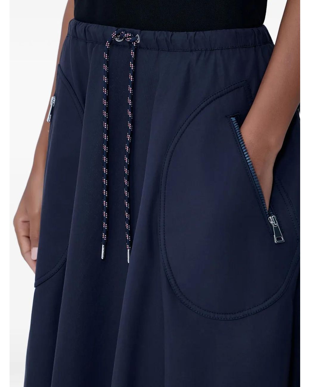 Falda Midi Acampanada Con Cordones Moncler de color Blue
