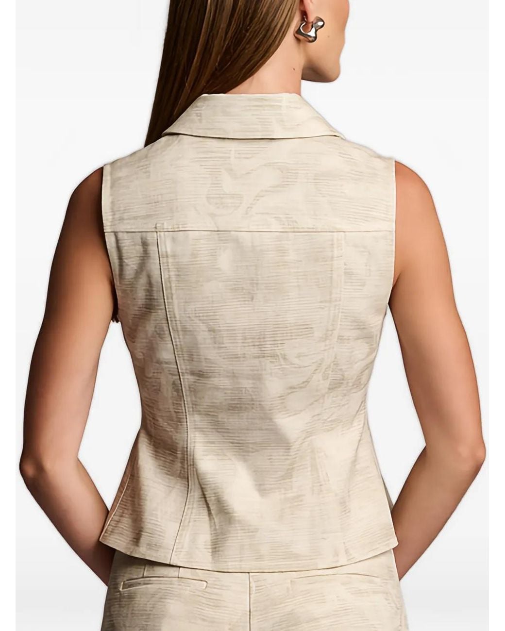 Hevron White Skylar Camo-Print Peplum Top