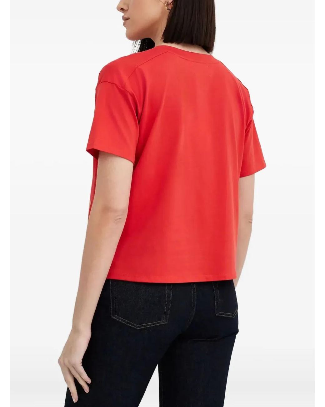 Loulou de Saison Red Faaa V-Neck Short-Sleeve T-Shirt